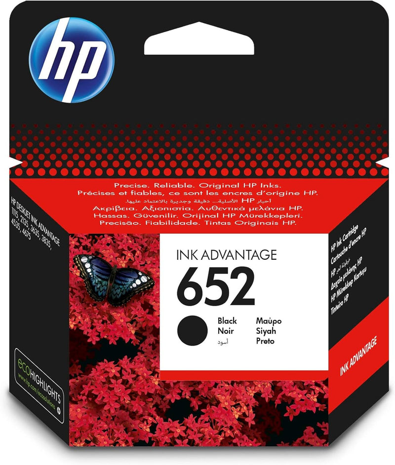 HP 652 Black Original Ink Advantage Cartridge (F6V25AE)