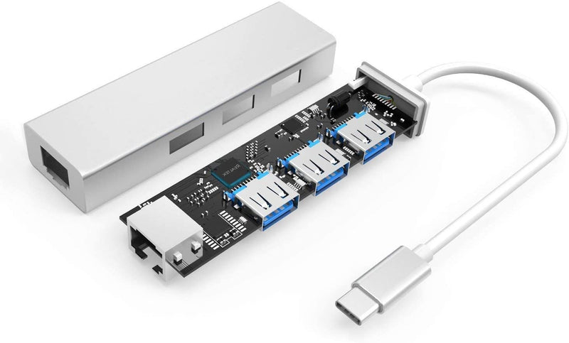 Type C Gigabit LAN + HUB 3.0 3Ports - Silver (IW-CB09)