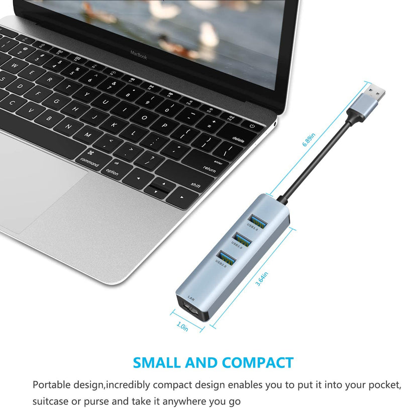 USB 3.0 Gigabit LAN + HUB 3.0 3Ports - Silver (IW-VH03)