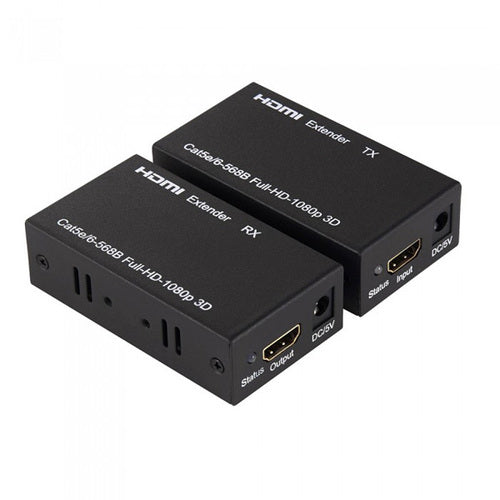 HDMI Extender 60 Meter By Single UTP Cat5e/6 Full HD 1080P 3D with IR Remote Control Signal (EX-U60M/IR)